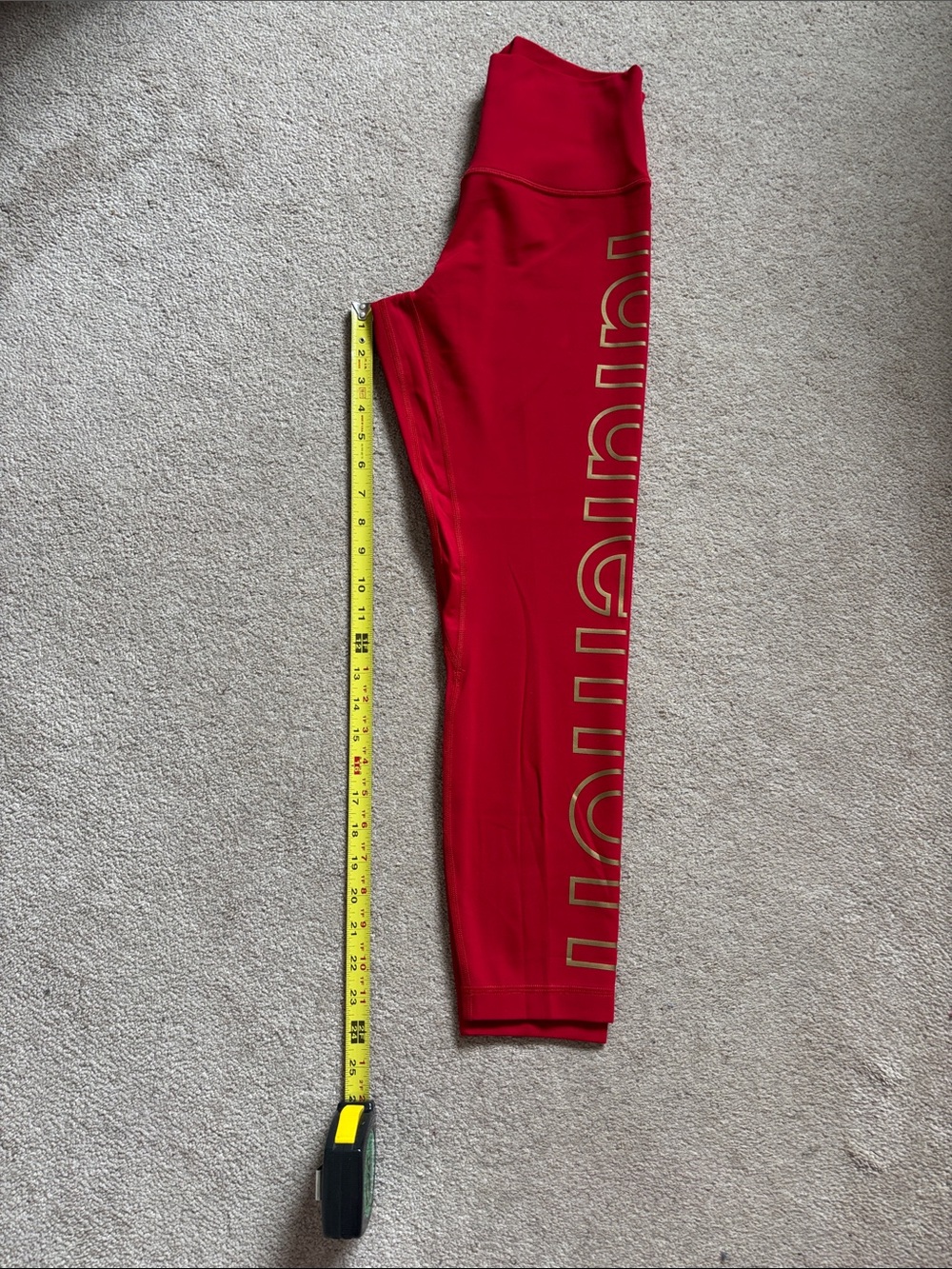 lululemon Align Lunar New Year Red Leggings with Gold Logo Size 8 NWOT